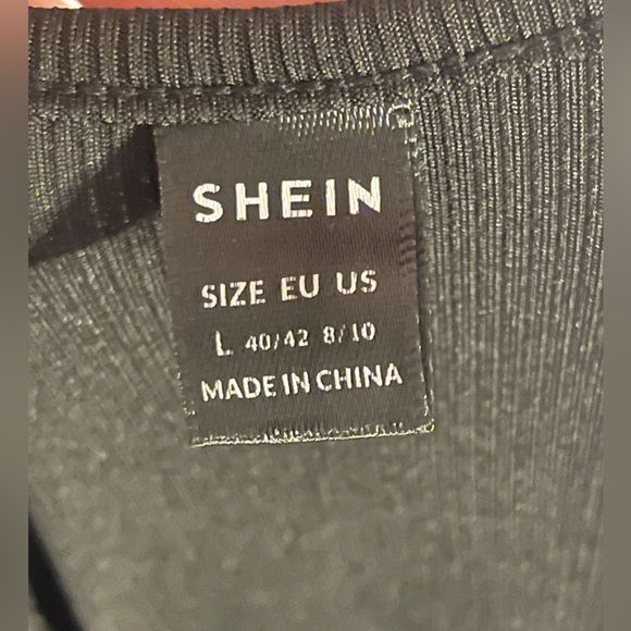 Black Long Sleeve Square Neck Split Thigh Fitted Bodycon Midi Dress - Picture 9 of 10